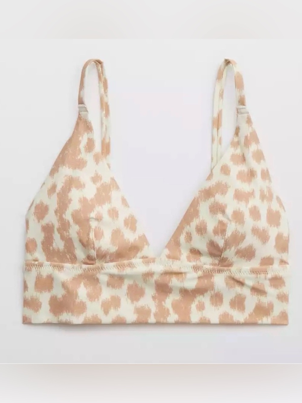 Aerie Triangle Longline Animal Print Bikini Top